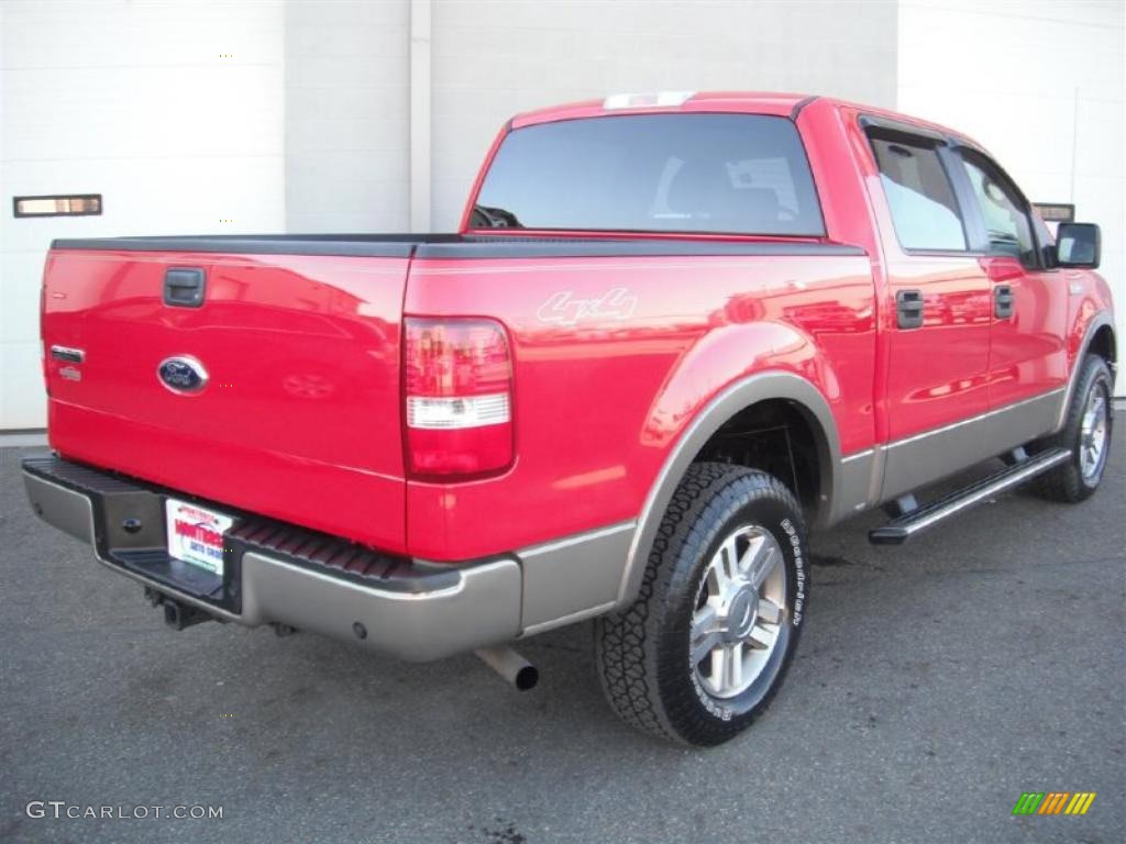 2006 F150 Lariat SuperCrew 4x4 - Bright Red / Tan photo #5