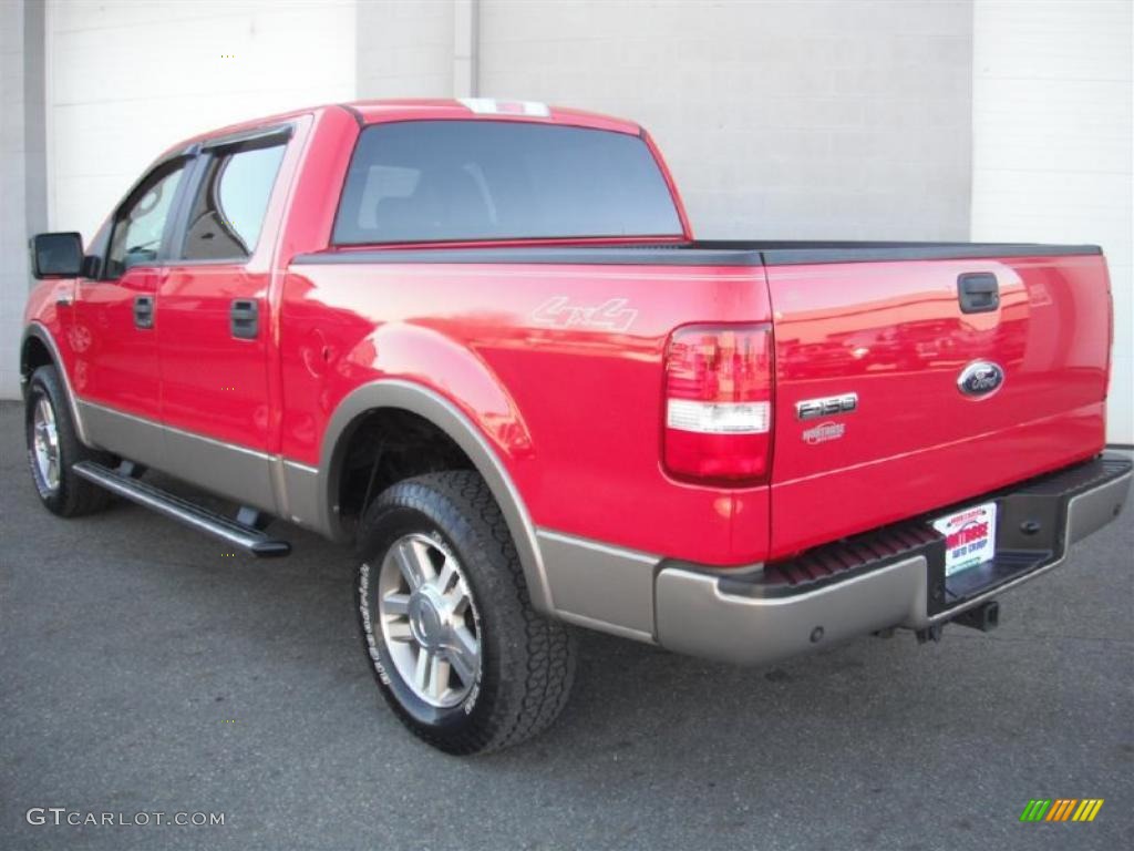 2006 F150 Lariat SuperCrew 4x4 - Bright Red / Tan photo #6