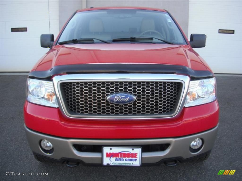 2006 F150 Lariat SuperCrew 4x4 - Bright Red / Tan photo #7