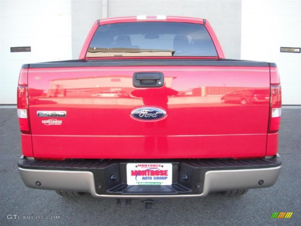 2006 F150 Lariat SuperCrew 4x4 - Bright Red / Tan photo #9