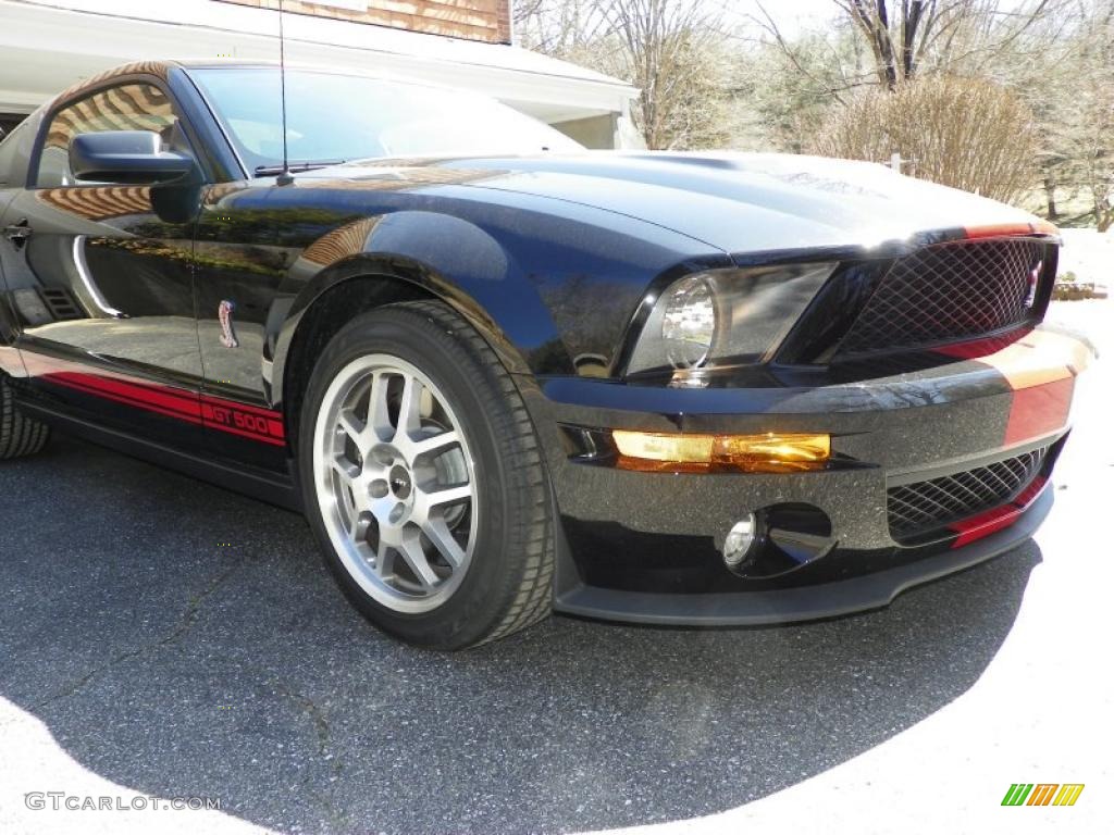 2007 Mustang Shelby GT500 Coupe - Black / Black/Red photo #2