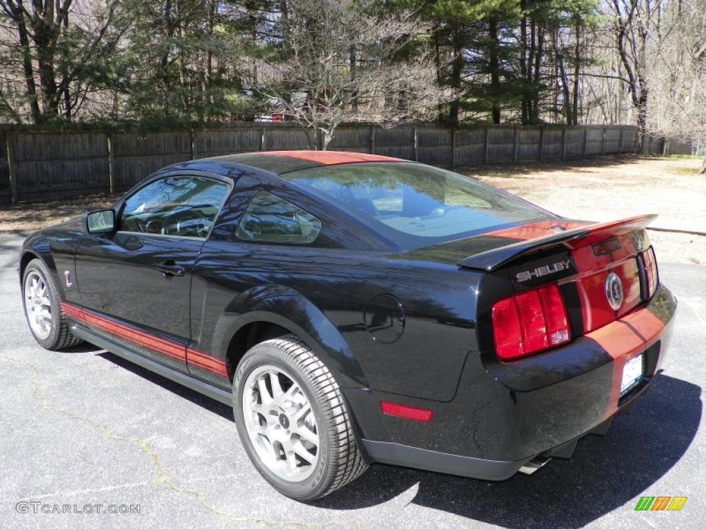 2007 Mustang Shelby GT500 Coupe - Black / Black/Red photo #3