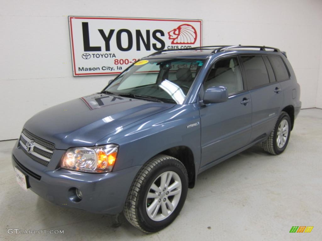 2007 Highlander Hybrid Limited 4WD - Bluestone Metallic / Ash Gray photo #1