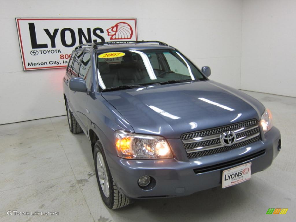 2007 Highlander Hybrid Limited 4WD - Bluestone Metallic / Ash Gray photo #27