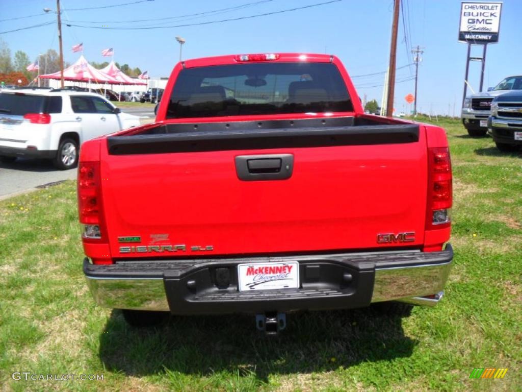 2011 Sierra 1500 SLE Extended Cab 4x4 - Fire Red / Ebony/Light Cashmere photo #3