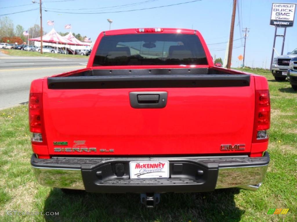 2011 Sierra 1500 SLE Extended Cab 4x4 - Fire Red / Ebony/Light Cashmere photo #5