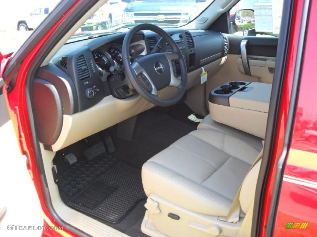 2011 Sierra 1500 SLE Extended Cab 4x4 - Fire Red / Ebony/Light Cashmere photo #24