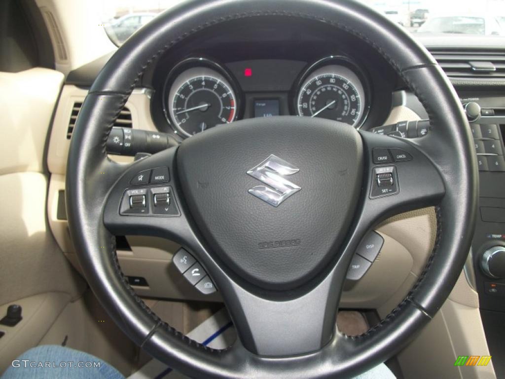 2010 Suzuki Kizashi GTS Beige Steering Wheel Photo #47299937
