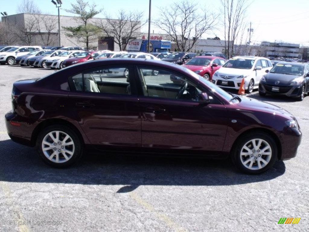 2008 MAZDA3 i Sport Sedan - Phantom Purple Mica / Beige photo #8