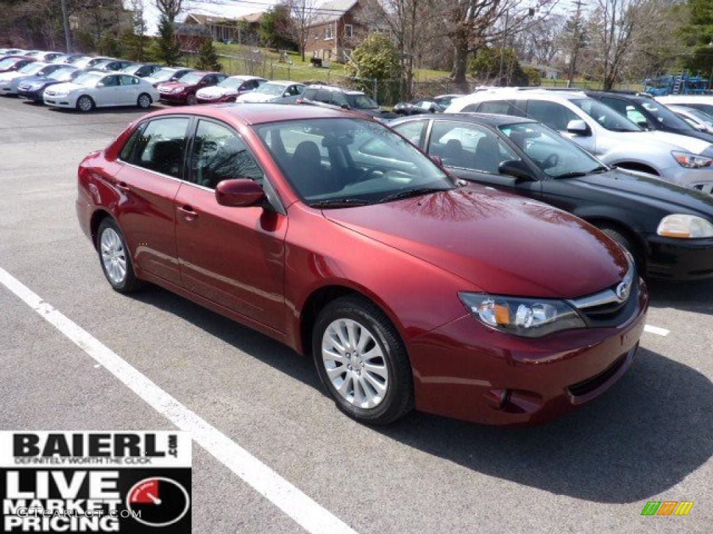 2010 Impreza 2.5i Premium Sedan - Camellia Red Pearl / Carbon Black photo #1