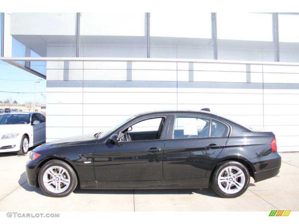 2008 3 Series 328xi Sedan - Black Sapphire Metallic / Gray photo #3