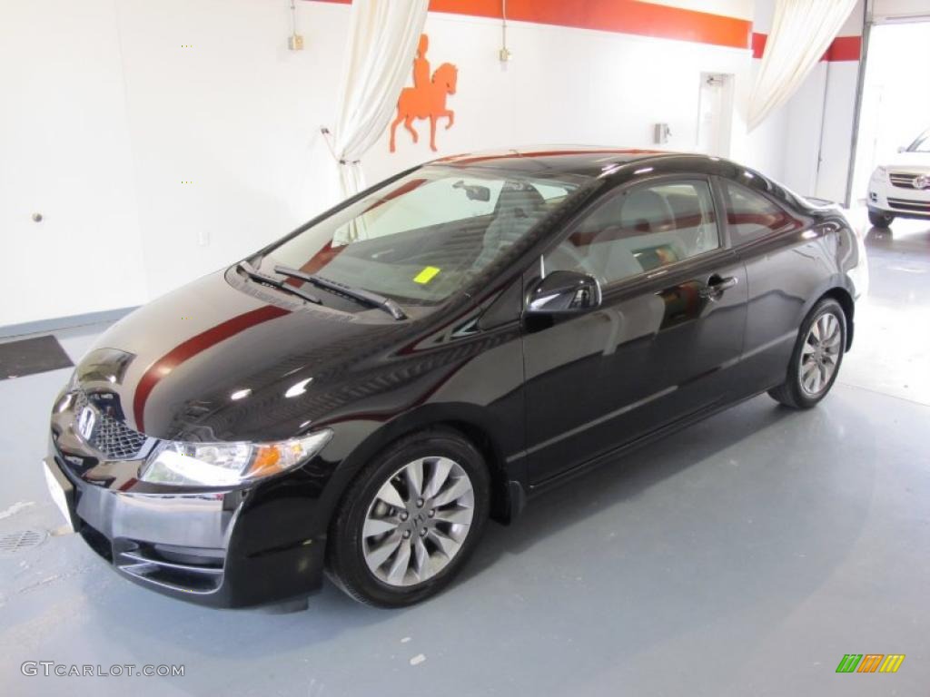 2010 Civic EX Coupe - Crystal Black Pearl / Gray photo #1