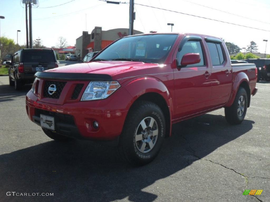 2010 Frontier Pro-4X Crew Cab 4x4 - Red Alert / Pro-4X Charcoal photo #1