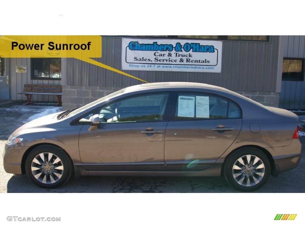 2010 Civic EX Sedan - Urban Titanium Metallic / Beige photo #2