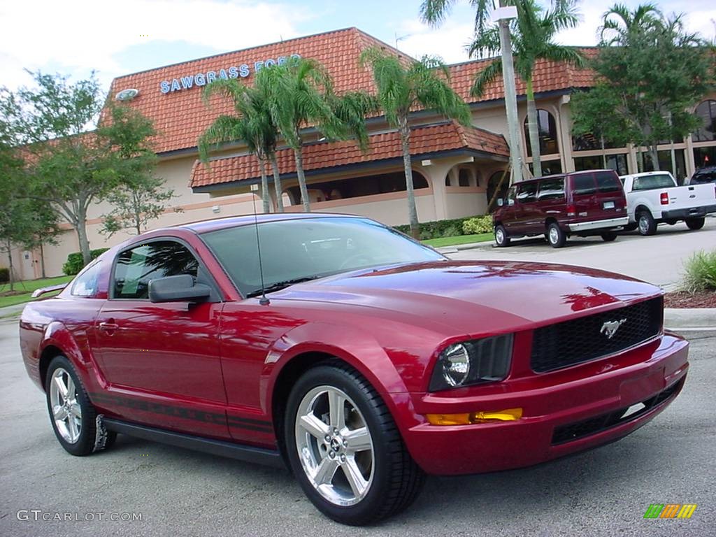 2006 Mustang V6 Premium Coupe - Redfire Metallic / Dark Charcoal photo #1