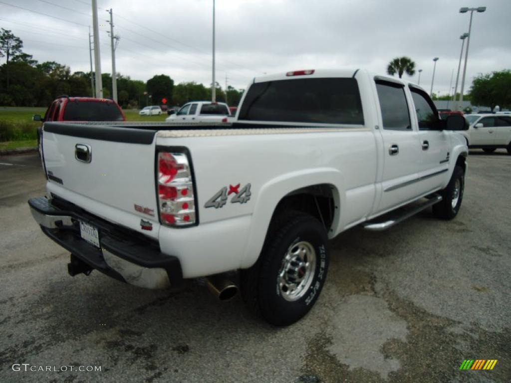 2005 Sierra 2500HD SLT Crew Cab 4x4 - Summit White / Dark Pewter photo #11