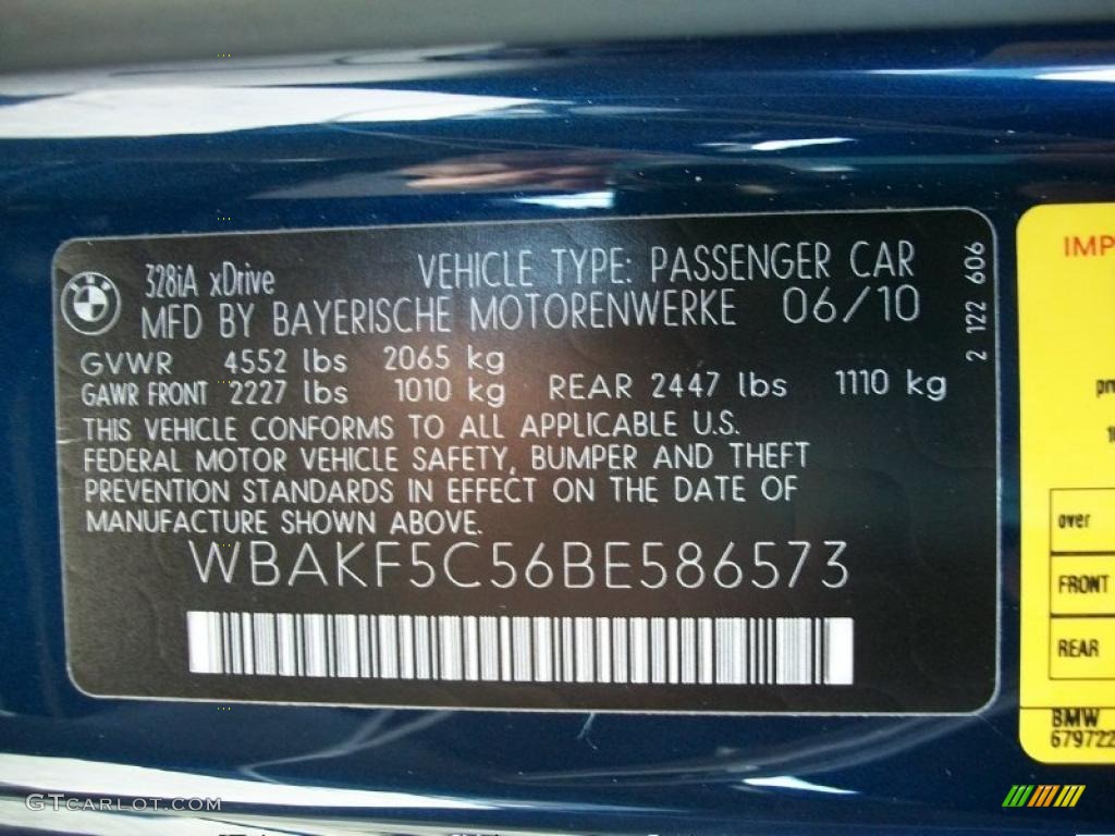 2011 3 Series 328i xDrive Coupe - Deep Sea Blue Metallic / Oyster/Black Dakota Leather photo #34