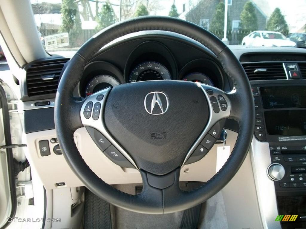 2008 Acura TL 3.2 Taupe Steering Wheel Photo #47311265
