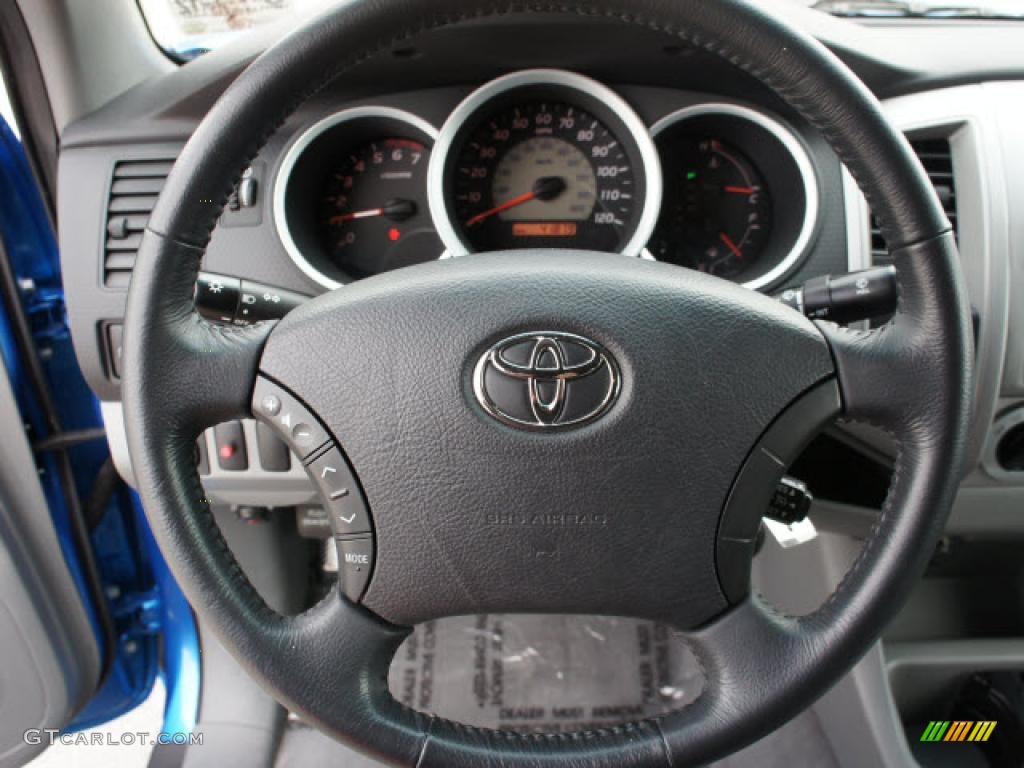 2008 Toyota Tacoma V6 TRD Sport Double Cab 4x4 Graphite Gray Steering Wheel Photo #47315018