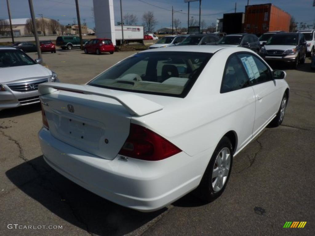 2001 Civic EX Coupe - Taffeta White / Beige photo #4