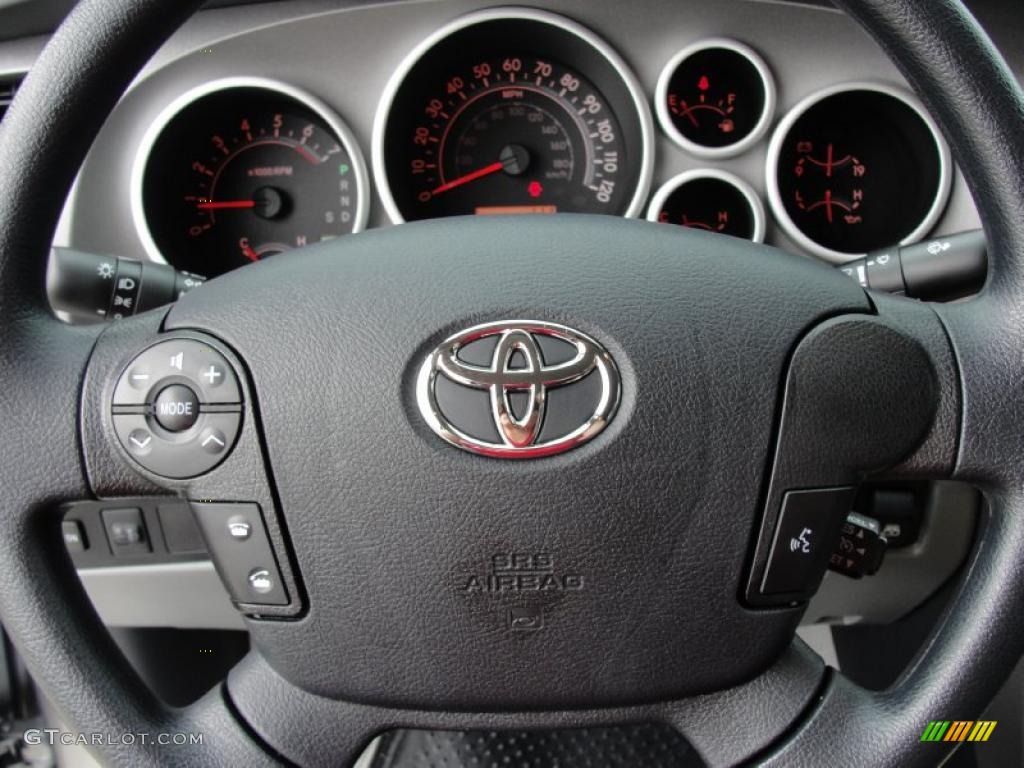 2011 Toyota Tundra SR5 CrewMax Graphite Gray Steering Wheel Photo #47318081