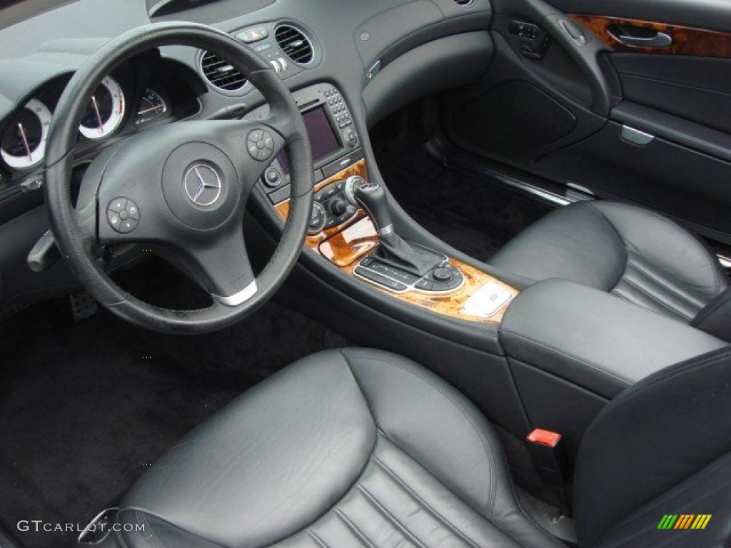 Black Interior 2009 Mercedes-Benz SL 550 Roadster Photo #47320022