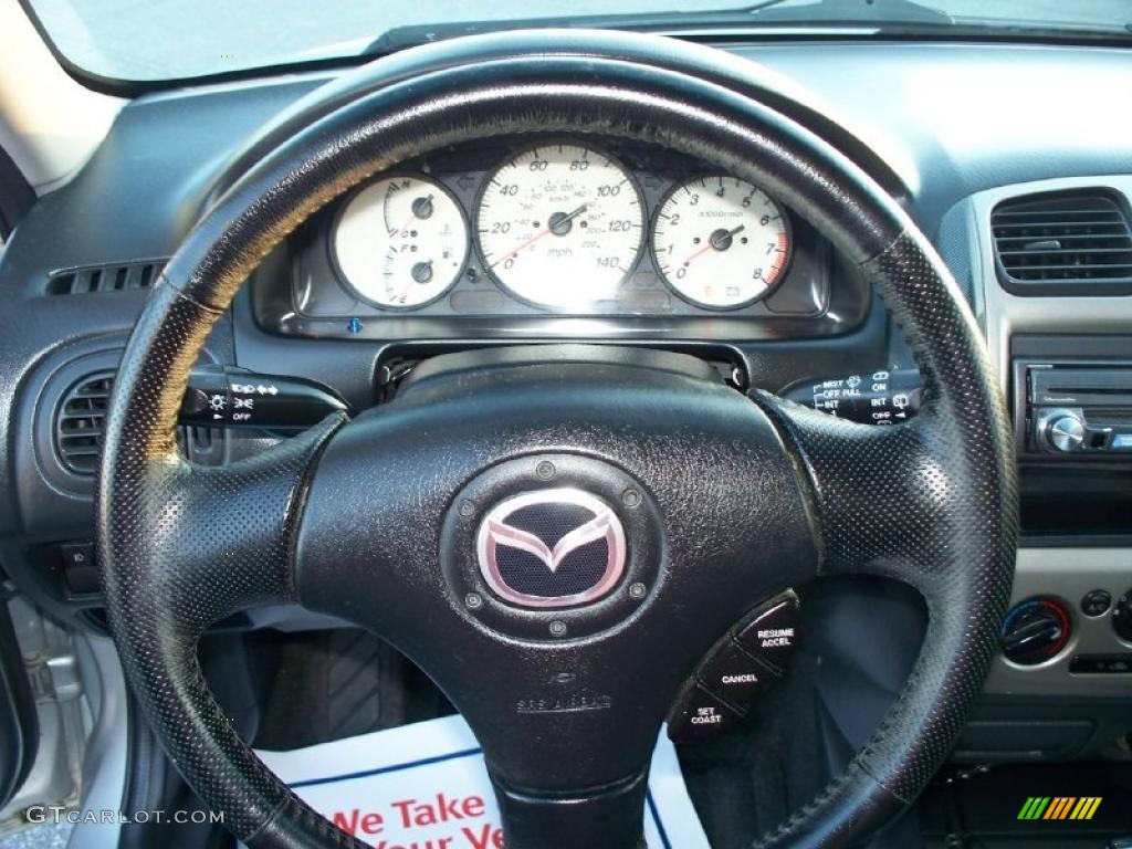 2002 Mazda Protege 5 Wagon Off Black Steering Wheel Photo #47320790