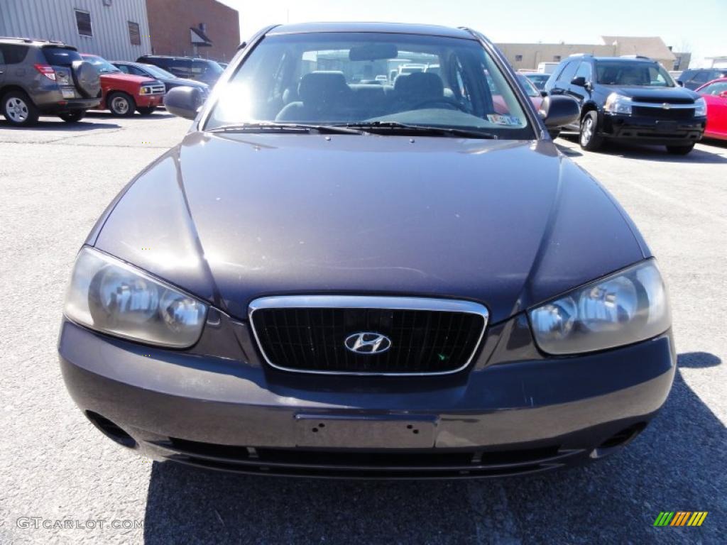 2001 Elantra GLS - Midnight Gray / Gray photo #3
