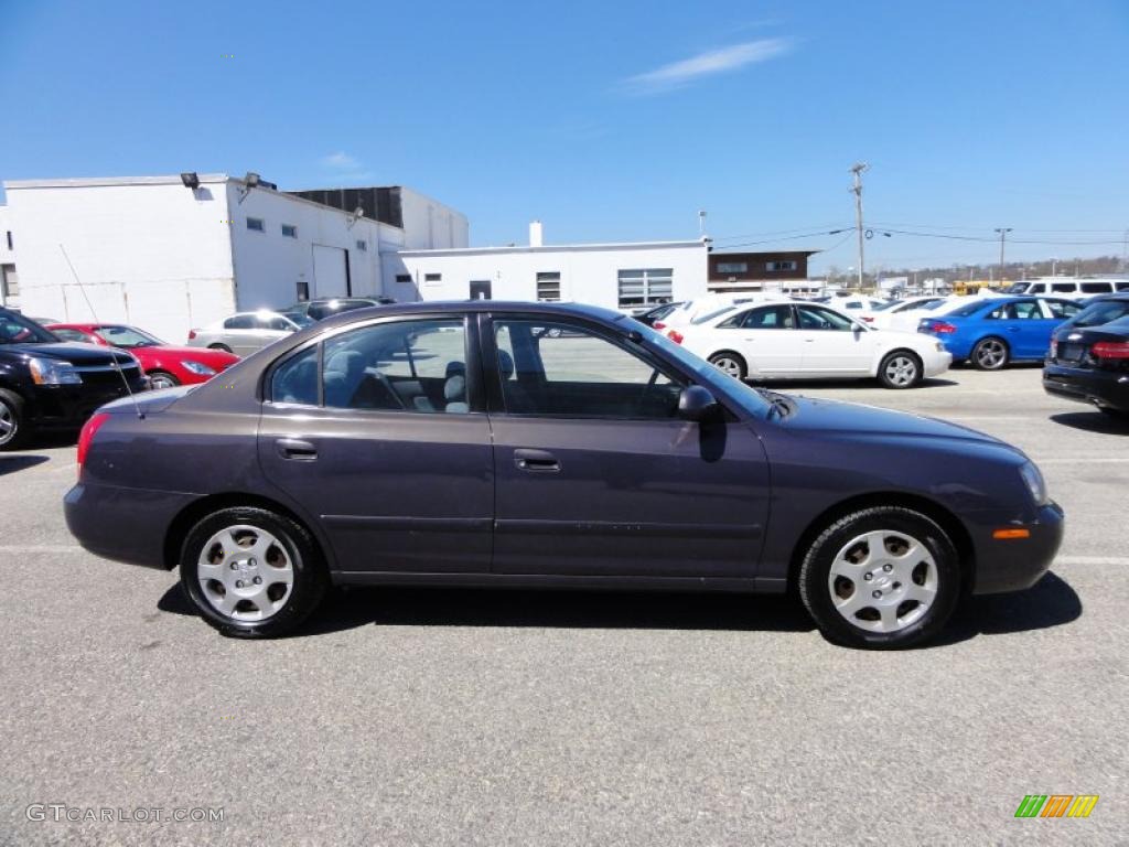 2001 Elantra GLS - Midnight Gray / Gray photo #7