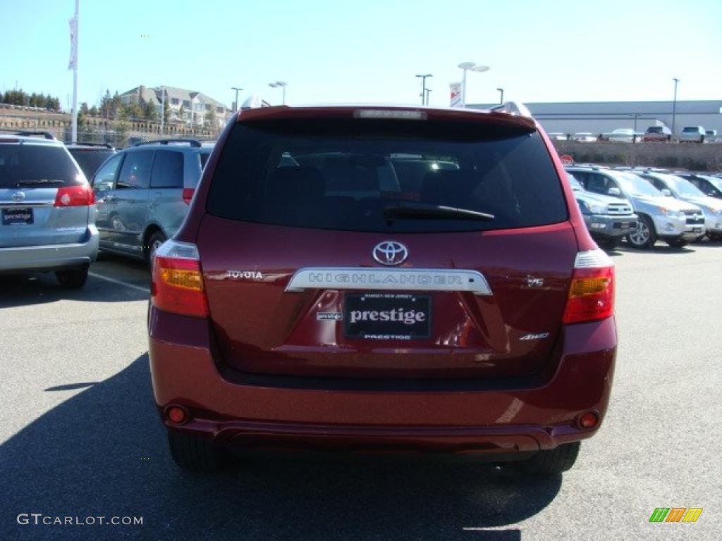 2008 Highlander Limited 4WD - Salsa Red Pearl / Ash Gray photo #5