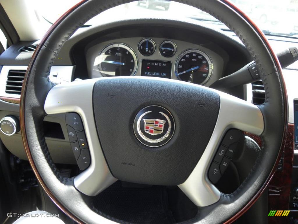 2011 Cadillac Escalade ESV Luxury Ebony/Ebony Steering Wheel Photo #47326523