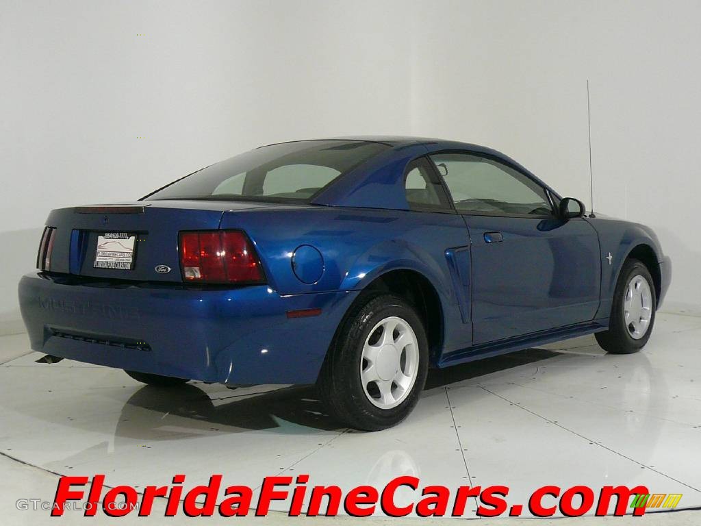 2000 Mustang V6 Coupe - Atlantic Blue Metallic / Medium Graphite photo #2