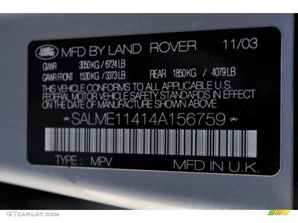 2004 Range Rover HSE - Zambezi Silver Metallic / Jet Black photo #10