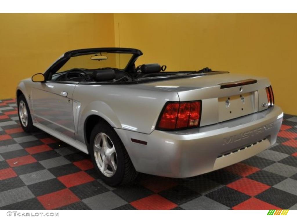 2001 Mustang V6 Convertible - Silver Metallic / Dark Charcoal photo #3