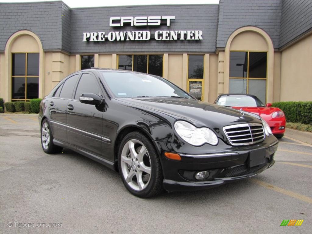 2007 C 230 Sport - Diamond Black Metallic / Black photo #1