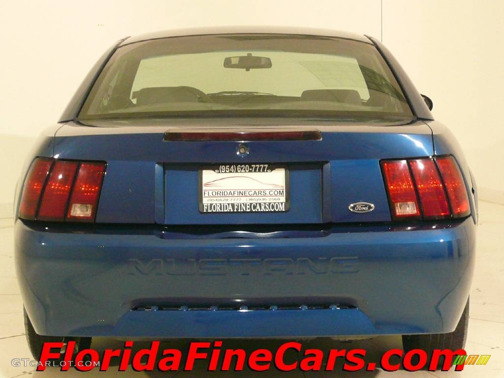2000 Mustang V6 Coupe - Atlantic Blue Metallic / Medium Graphite photo #6