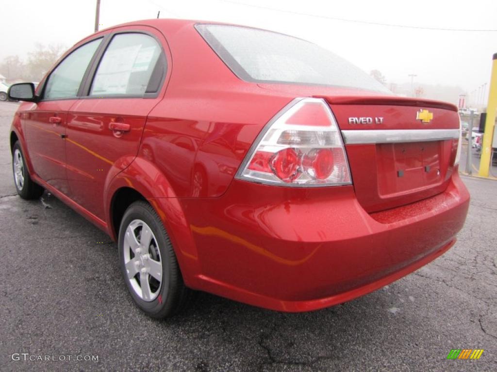 2011 Aveo LT Sedan - Sport Red / Charcoal photo #4