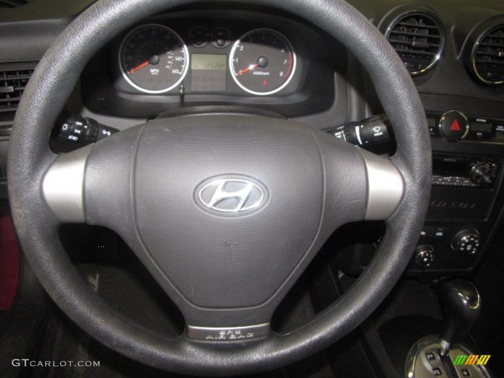 2008 Hyundai Tiburon GS GS Black Cloth Steering Wheel Photo #47335447