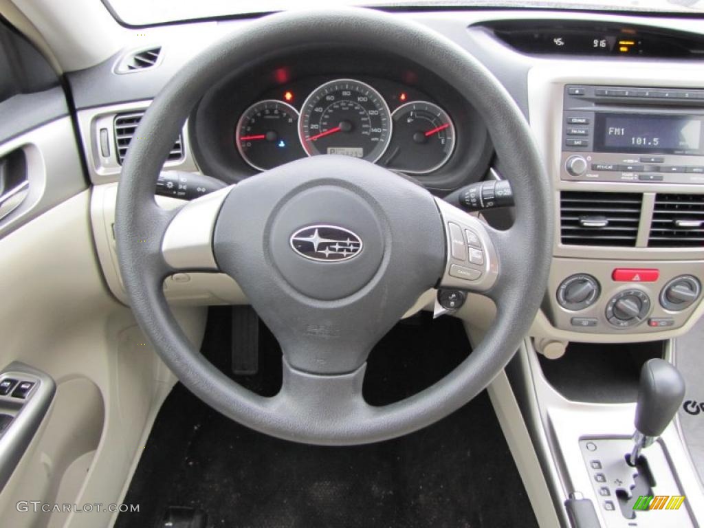 2009 Subaru Impreza 2.5i Sedan Ivory Steering Wheel Photo #47335597