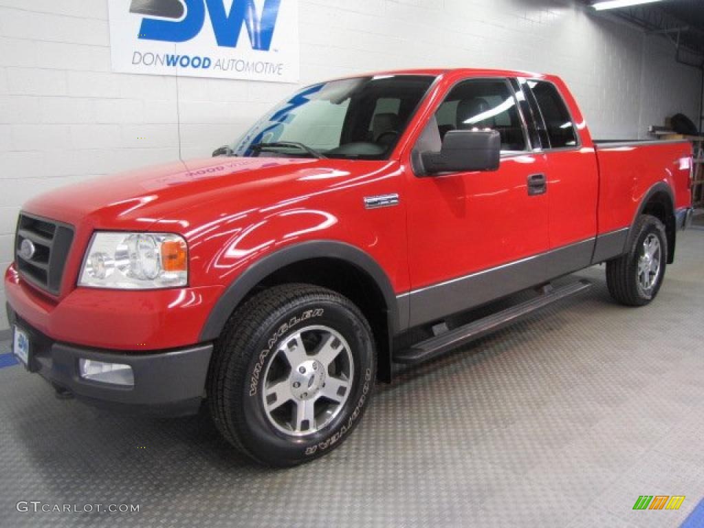 2004 F150 FX4 SuperCab 4x4 - Bright Red / Black/Medium Flint photo #2