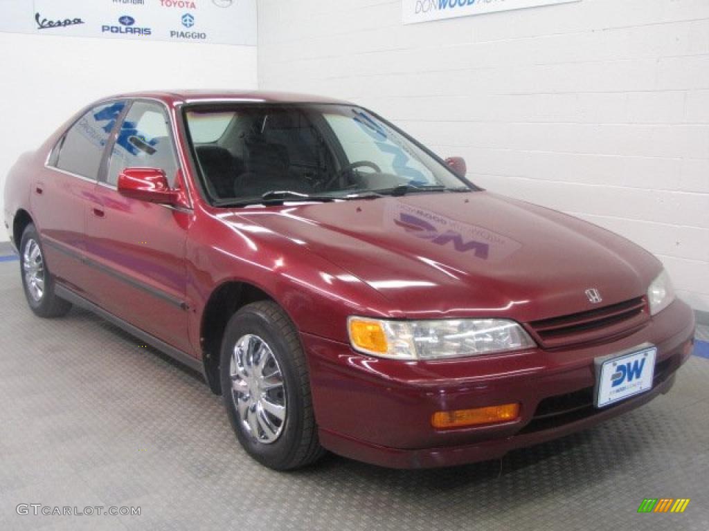 1995 Accord LX Sedan - Bordeaux Red Pearl / Gray photo #1
