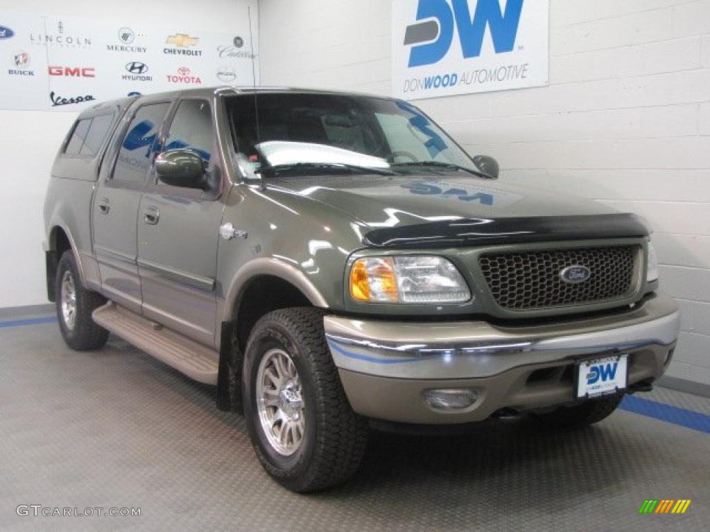 2002 F150 King Ranch SuperCrew 4x4 - Estate Green Metallic / Castano Brown Leather photo #1
