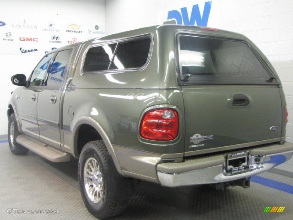 2002 F150 King Ranch SuperCrew 4x4 - Estate Green Metallic / Castano Brown Leather photo #4