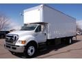 Front 3/4 View of 2008 F750 Super Duty XL Chassis Regular Cab Moving Truck