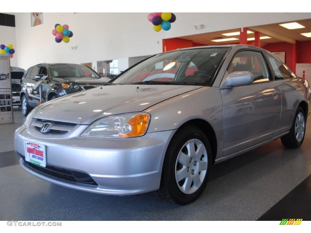 2001 Civic EX Coupe - Satin Silver Metallic / Gray photo #2