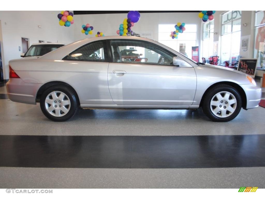 2001 Civic EX Coupe - Satin Silver Metallic / Gray photo #7