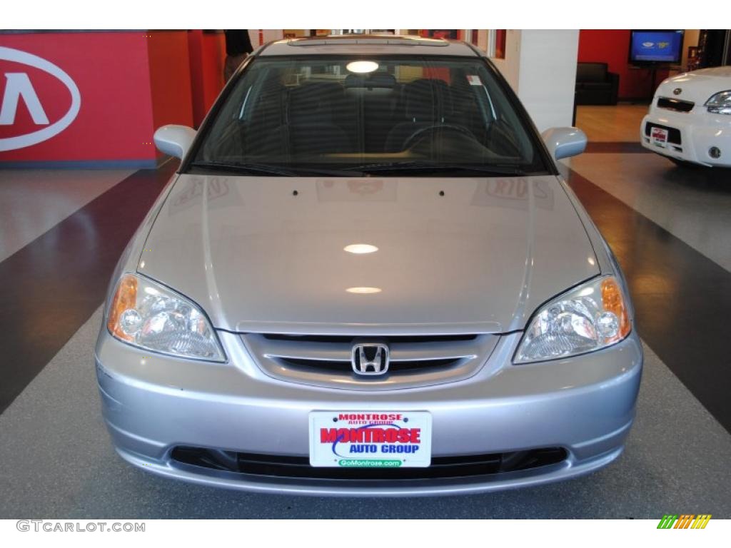 2001 Civic EX Coupe - Satin Silver Metallic / Gray photo #9