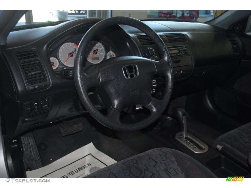 2001 Civic EX Coupe - Satin Silver Metallic / Gray photo #11