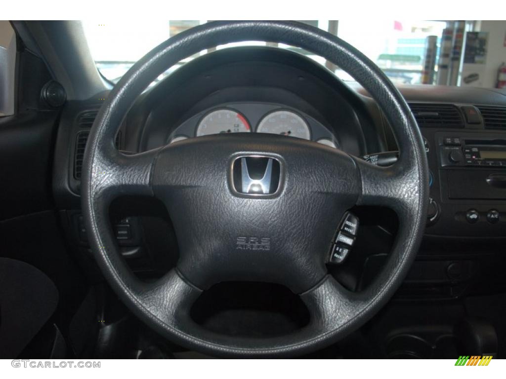 2001 Civic EX Coupe - Satin Silver Metallic / Gray photo #25