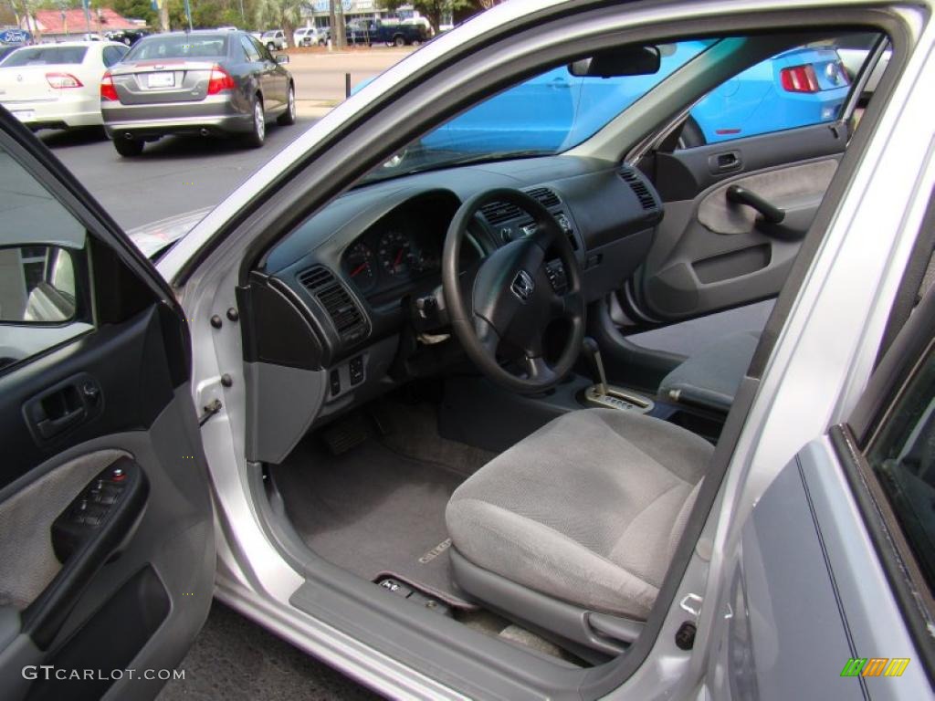 2001 Civic LX Sedan - Satin Silver Metallic / Gray photo #9